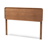 Baxton Studio MG3000P-Ash Walnut-HB-King Mailene Mid-Century Modern Walnut Brown Finished Wood King Size Headboard